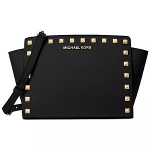 Michael Kors Saffiano Leather Medium Stud Selma Bag